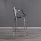 Industrial Style Counter Stool Silver Metal Bar Stool for Living Room