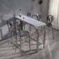 Industrial Style Counter Stool Silver Metal Bar Stool for Living Room