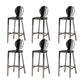 Industrial Style Counter Stool Silver Metal Bar Stool for Living Room