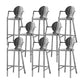 Industrial Style Counter Stool Silver Metal Bar Stool for Living Room