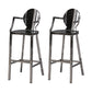 Industrial Style Counter Stool Silver Metal Bar Stool for Living Room