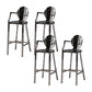 Industrial Style Counter Stool Silver Metal Bar Stool for Living Room