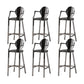 Industrial Style Counter Stool Silver Metal Bar Stool for Living Room