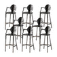 Industrial Style Counter Stool Silver Metal Bar Stool for Living Room