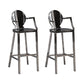 Industrial Style Counter Stool Silver Metal Bar Stool for Living Room