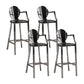 Industrial Style Counter Stool Silver Metal Bar Stool for Living Room