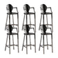 Industrial Style Counter Stool Silver Metal Bar Stool for Living Room