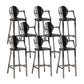Industrial Style Counter Stool Silver Metal Bar Stool for Living Room