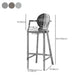 Industrial Style Counter Stool Silver Metal Bar Stool for Living Room