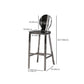 Industrial Style Counter Stool Silver Metal Bar Stool for Living Room