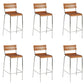 Modern Style Counter Stool Wood Saddle Seat Bar Stool with Metal Base 6 Piece Set Clearhalo 'Bar Furniture' 'Bar Stools' 'bar_stools' 'furn' 'furn_bar_stools' 'Furniture' 'Kitchen & Dining Furniture' 6877738