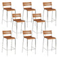 Modern Style Counter Stool Wood Saddle Seat Bar Stool with Metal Base 8 Piece Set Clearhalo 'Bar Furniture' 'Bar Stools' 'bar_stools' 'furn' 'furn_bar_stools' 'Furniture' 'Kitchen & Dining Furniture' 6877740