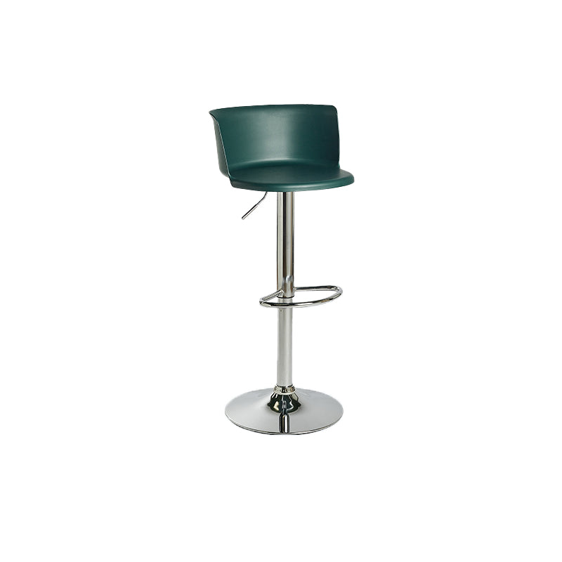 Industrial Style Armless Counter Stool Adjustable Height Bar Stool with Metal Base Blackish Green 1 Piece Non-Upholstered Clearhalo 'Bar Furniture' 'Bar Stools' 'bar_stools' 'furn' 'furn_bar_stools' 'Furniture' 'Kitchen & Dining Furniture' 6877783