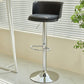 Industrial Style Armless Counter Stool Adjustable Height Bar Stool with Metal Base Black 1 Piece Upholstered Clearhalo 'Bar Furniture' 'Bar Stools' 'bar_stools' 'furn' 'furn_bar_stools' 'Furniture' 'Kitchen & Dining Furniture' 6877785