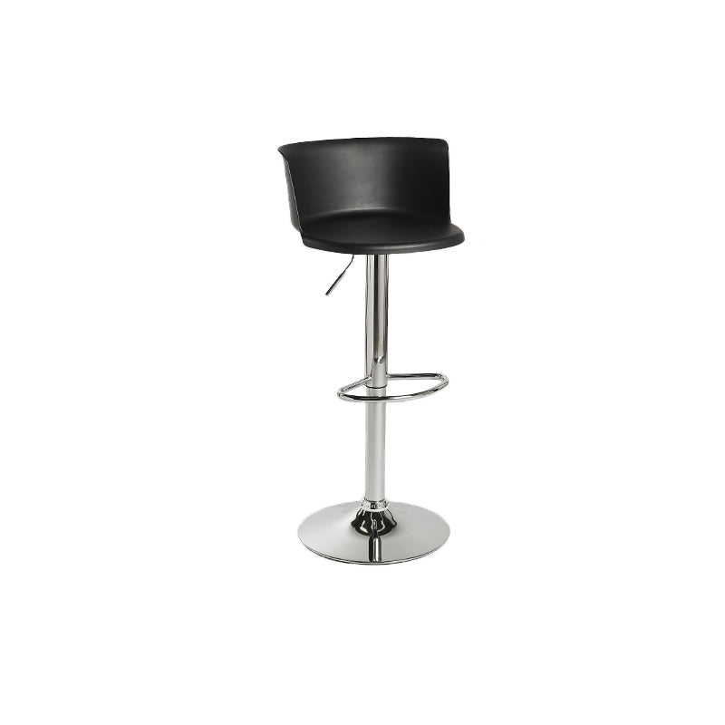 Industrial Style Armless Counter Stool Adjustable Height Bar Stool with Metal Base Black 1 Piece Non-Upholstered Clearhalo 'Bar Furniture' 'Bar Stools' 'bar_stools' 'furn' 'furn_bar_stools' 'Furniture' 'Kitchen & Dining Furniture' 6877786