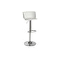 Industrial Style Armless Counter Stool Adjustable Height Bar Stool with Metal Base White 1 Piece Non-Upholstered Clearhalo 'Bar Furniture' 'Bar Stools' 'bar_stools' 'furn' 'furn_bar_stools' 'Furniture' 'Kitchen & Dining Furniture' 6877787