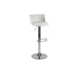 Industrial Style Armless Counter Stool Adjustable Height Bar Stool with Metal Base White 1 Piece Upholstered Clearhalo 'Bar Furniture' 'Bar Stools' 'bar_stools' 'furn' 'furn_bar_stools' 'Furniture' 'Kitchen & Dining Furniture' 6877797