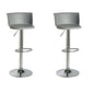 Industrial Style Armless Counter Stool Adjustable Height Bar Stool with Metal Base Grey 2 Piece Set Non-Upholstered Clearhalo 'Bar Furniture' 'Bar Stools' 'bar_stools' 'furn' 'furn_bar_stools' 'Furniture' 'Kitchen & Dining Furniture' 6877799