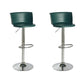 Industrial Style Armless Counter Stool Adjustable Height Bar Stool with Metal Base Blackish Green 2 Piece Set Non-Upholstered Clearhalo 'Bar Furniture' 'Bar Stools' 'bar_stools' 'furn' 'furn_bar_stools' 'Furniture' 'Kitchen & Dining Furniture' 6877800