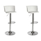 Industrial Style Armless Counter Stool Adjustable Height Bar Stool with Metal Base White 2 Piece Set Non-Upholstered Clearhalo 'Bar Furniture' 'Bar Stools' 'bar_stools' 'furn' 'furn_bar_stools' 'Furniture' 'Kitchen & Dining Furniture' 6877802