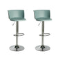 Industrial Style Armless Counter Stool Adjustable Height Bar Stool with Metal Base Green 2 Piece Set Non-Upholstered Clearhalo 'Bar Furniture' 'Bar Stools' 'bar_stools' 'furn' 'furn_bar_stools' 'Furniture' 'Kitchen & Dining Furniture' 6877803