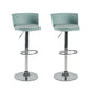 Industrial Style Armless Counter Stool Adjustable Height Bar Stool with Metal Base Green 2 Piece Set Upholstered Clearhalo 'Bar Furniture' 'Bar Stools' 'bar_stools' 'furn' 'furn_bar_stools' 'Furniture' 'Kitchen & Dining Furniture' 6877804