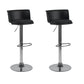 Industrial Style Armless Counter Stool Adjustable Height Bar Stool with Metal Base Black 2 Piece Set Upholstered Clearhalo 'Bar Furniture' 'Bar Stools' 'bar_stools' 'furn' 'furn_bar_stools' 'Furniture' 'Kitchen & Dining Furniture' 6877805