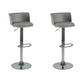 Industrial Style Armless Counter Stool Adjustable Height Bar Stool with Metal Base Grey 2 Piece Set Upholstered Clearhalo 'Bar Furniture' 'Bar Stools' 'bar_stools' 'furn' 'furn_bar_stools' 'Furniture' 'Kitchen & Dining Furniture' 6877806