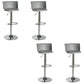 Industrial Style Armless Counter Stool Adjustable Height Bar Stool with Metal Base Grey 4 Piece Set Non-Upholstered Clearhalo 'Bar Furniture' 'Bar Stools' 'bar_stools' 'furn' 'furn_bar_stools' 'Furniture' 'Kitchen & Dining Furniture' 6877809