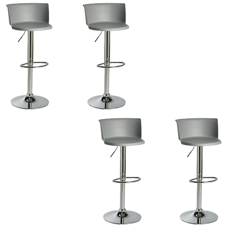 Industrial Style Armless Counter Stool Adjustable Height Bar Stool with Metal Base Grey 4 Piece Set Non-Upholstered Clearhalo 'Bar Furniture' 'Bar Stools' 'bar_stools' 'furn' 'furn_bar_stools' 'Furniture' 'Kitchen & Dining Furniture' 6877809