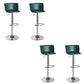 Industrial Style Armless Counter Stool Adjustable Height Bar Stool with Metal Base Blackish Green 4 Piece Set Non-Upholstered Clearhalo 'Bar Furniture' 'Bar Stools' 'bar_stools' 'furn' 'furn_bar_stools' 'Furniture' 'Kitchen & Dining Furniture' 6877810