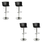 Industrial Style Armless Counter Stool Adjustable Height Bar Stool with Metal Base Black 4 Piece Set Non-Upholstered Clearhalo 'Bar Furniture' 'Bar Stools' 'bar_stools' 'furn' 'furn_bar_stools' 'Furniture' 'Kitchen & Dining Furniture' 6877811