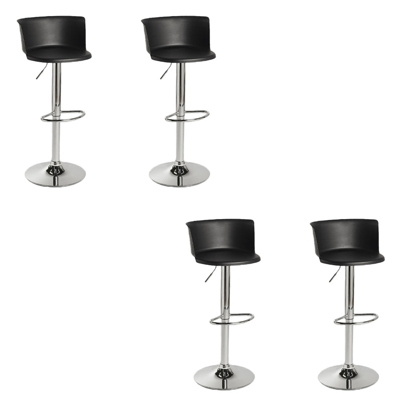 Industrial Style Armless Counter Stool Adjustable Height Bar Stool with Metal Base Black 4 Piece Set Non-Upholstered Clearhalo 'Bar Furniture' 'Bar Stools' 'bar_stools' 'furn' 'furn_bar_stools' 'Furniture' 'Kitchen & Dining Furniture' 6877811