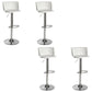 Industrial Style Armless Counter Stool Adjustable Height Bar Stool with Metal Base White 4 Piece Set Non-Upholstered Clearhalo 'Bar Furniture' 'Bar Stools' 'bar_stools' 'furn' 'furn_bar_stools' 'Furniture' 'Kitchen & Dining Furniture' 6877812