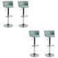 Industrial Style Armless Counter Stool Adjustable Height Bar Stool with Metal Base Green 4 Piece Set Upholstered Clearhalo 'Bar Furniture' 'Bar Stools' 'bar_stools' 'furn' 'furn_bar_stools' 'Furniture' 'Kitchen & Dining Furniture' 6877814