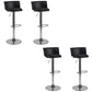 Industrial Style Armless Counter Stool Adjustable Height Bar Stool with Metal Base Black 4 Piece Set Upholstered Clearhalo 'Bar Furniture' 'Bar Stools' 'bar_stools' 'furn' 'furn_bar_stools' 'Furniture' 'Kitchen & Dining Furniture' 6877815