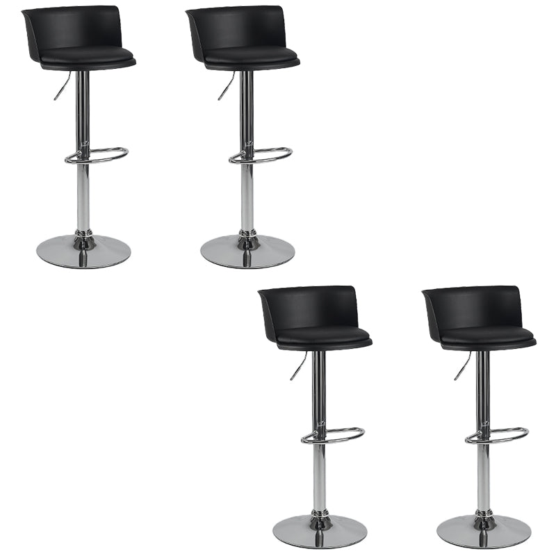 Industrial Style Armless Counter Stool Adjustable Height Bar Stool with Metal Base Black 4 Piece Set Upholstered Clearhalo 'Bar Furniture' 'Bar Stools' 'bar_stools' 'furn' 'furn_bar_stools' 'Furniture' 'Kitchen & Dining Furniture' 6877815