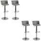 Industrial Style Armless Counter Stool Adjustable Height Bar Stool with Metal Base Grey 4 Piece Set Upholstered Clearhalo 'Bar Furniture' 'Bar Stools' 'bar_stools' 'furn' 'furn_bar_stools' 'Furniture' 'Kitchen & Dining Furniture' 6877816