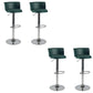 Industrial Style Armless Counter Stool Adjustable Height Bar Stool with Metal Base Blackish Green 4 Piece Set Upholstered Clearhalo 'Bar Furniture' 'Bar Stools' 'bar_stools' 'furn' 'furn_bar_stools' 'Furniture' 'Kitchen & Dining Furniture' 6877817