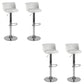 Industrial Style Armless Counter Stool Adjustable Height Bar Stool with Metal Base White 4 Piece Set Upholstered Clearhalo 'Bar Furniture' 'Bar Stools' 'bar_stools' 'furn' 'furn_bar_stools' 'Furniture' 'Kitchen & Dining Furniture' 6877818