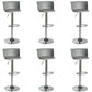 Industrial Style Armless Counter Stool Adjustable Height Bar Stool with Metal Base Grey 6 Piece Set Non-Upholstered Clearhalo 'Bar Furniture' 'Bar Stools' 'bar_stools' 'furn' 'furn_bar_stools' 'Furniture' 'Kitchen & Dining Furniture' 6877819