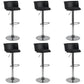Industrial Style Armless Counter Stool Adjustable Height Bar Stool with Metal Base Black 6 Piece Set Upholstered Clearhalo 'Bar Furniture' 'Bar Stools' 'bar_stools' 'furn' 'furn_bar_stools' 'Furniture' 'Kitchen & Dining Furniture' 6877825