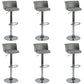 Industrial Style Armless Counter Stool Adjustable Height Bar Stool with Metal Base Grey 6 Piece Set Upholstered Clearhalo 'Bar Furniture' 'Bar Stools' 'bar_stools' 'furn' 'furn_bar_stools' 'Furniture' 'Kitchen & Dining Furniture' 6877826