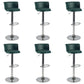 Industrial Style Armless Counter Stool Adjustable Height Bar Stool with Metal Base Blackish Green 6 Piece Set Upholstered Clearhalo 'Bar Furniture' 'Bar Stools' 'bar_stools' 'furn' 'furn_bar_stools' 'Furniture' 'Kitchen & Dining Furniture' 6877827