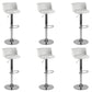 Industrial Style Armless Counter Stool Adjustable Height Bar Stool with Metal Base White 6 Piece Set Upholstered Clearhalo 'Bar Furniture' 'Bar Stools' 'bar_stools' 'furn' 'furn_bar_stools' 'Furniture' 'Kitchen & Dining Furniture' 6877828