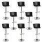 Industrial Style Armless Counter Stool Adjustable Height Bar Stool with Metal Base Black 8 Piece Set Non-Upholstered Clearhalo 'Bar Furniture' 'Bar Stools' 'bar_stools' 'furn' 'furn_bar_stools' 'Furniture' 'Kitchen & Dining Furniture' 6877831
