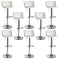 Industrial Style Armless Counter Stool Adjustable Height Bar Stool with Metal Base White 8 Piece Set Non-Upholstered Clearhalo 'Bar Furniture' 'Bar Stools' 'bar_stools' 'furn' 'furn_bar_stools' 'Furniture' 'Kitchen & Dining Furniture' 6877832