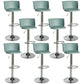 Industrial Style Armless Counter Stool Adjustable Height Bar Stool with Metal Base Green 8 Piece Set Non-Upholstered Clearhalo 'Bar Furniture' 'Bar Stools' 'bar_stools' 'furn' 'furn_bar_stools' 'Furniture' 'Kitchen & Dining Furniture' 6877833