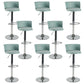 Industrial Style Armless Counter Stool Adjustable Height Bar Stool with Metal Base Green 8 Piece Set Upholstered Clearhalo 'Bar Furniture' 'Bar Stools' 'bar_stools' 'furn' 'furn_bar_stools' 'Furniture' 'Kitchen & Dining Furniture' 6877834