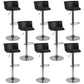 Industrial Style Armless Counter Stool Adjustable Height Bar Stool with Metal Base Black 8 Piece Set Upholstered Clearhalo 'Bar Furniture' 'Bar Stools' 'bar_stools' 'furn' 'furn_bar_stools' 'Furniture' 'Kitchen & Dining Furniture' 6877835